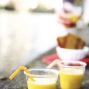Batido de yogur y compota de fruta