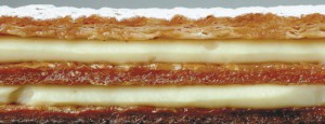 Milhojas de vainilla y de praliné