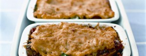 Lasaña de berenjenas picantes